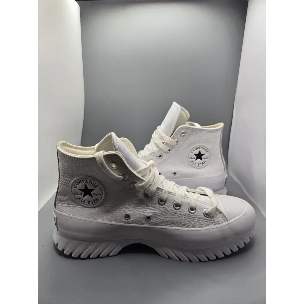 Converse Chuck All Star Lift Platform High Top White Leather Shoes Women 9.5